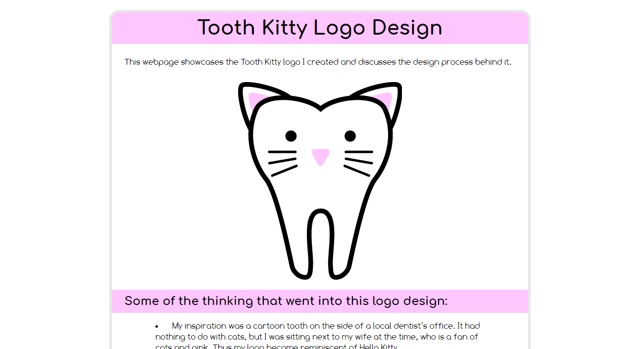 Tooth Kitty logo website screenshot