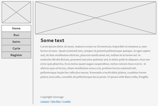 Desktop wireframe