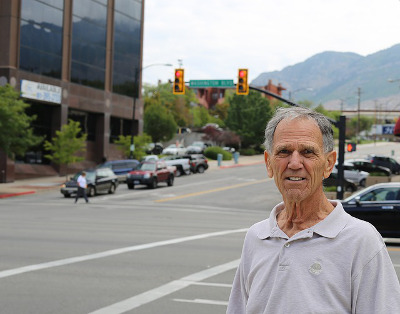 A senior citizen in the city